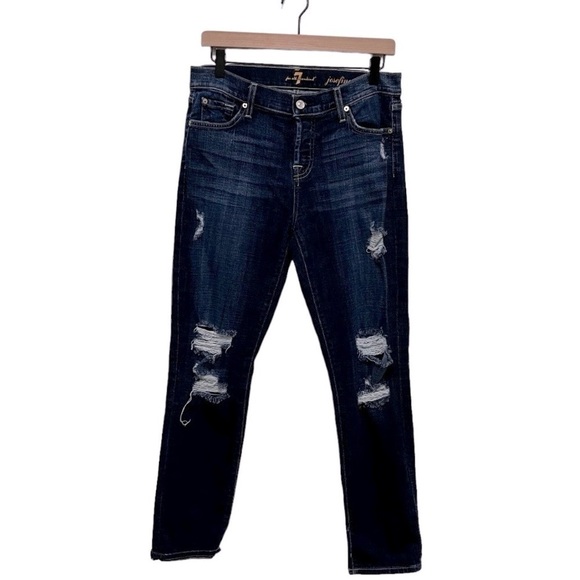 7 For All Mankind Josefine Skinny Boyfriend Jeans Size 26 - Picture 1 of 10